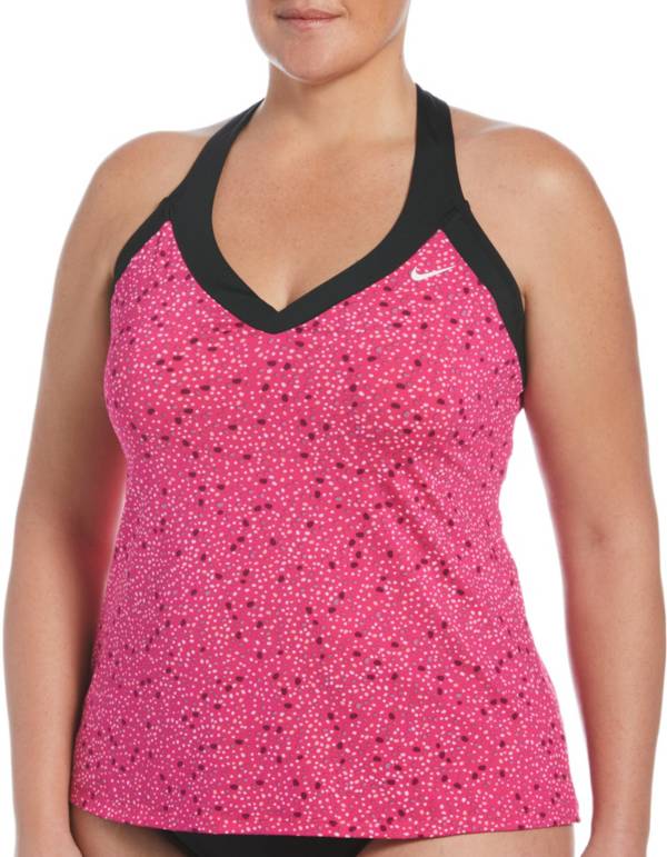 Nike Women's Plus Size Water Dots V-Neck Tankini