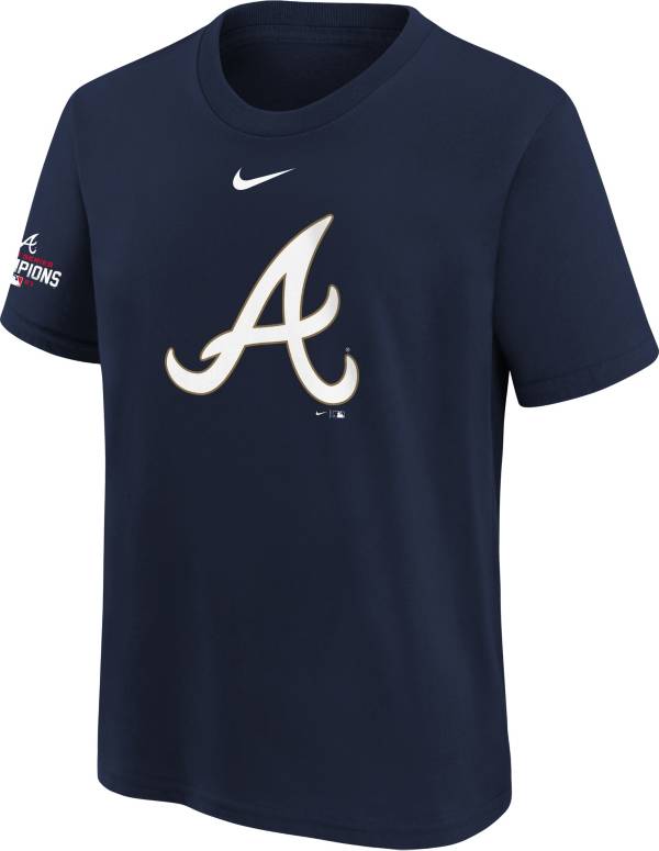 Nike Youth Atlanta Braves 2022 Gold Collection Navy Logo T-Shirt