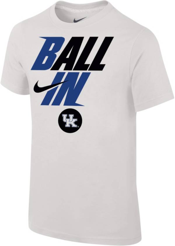 Nike Youth Kentucky Wildcats White 2022 Basketball BALL IN Bench T-Shirt