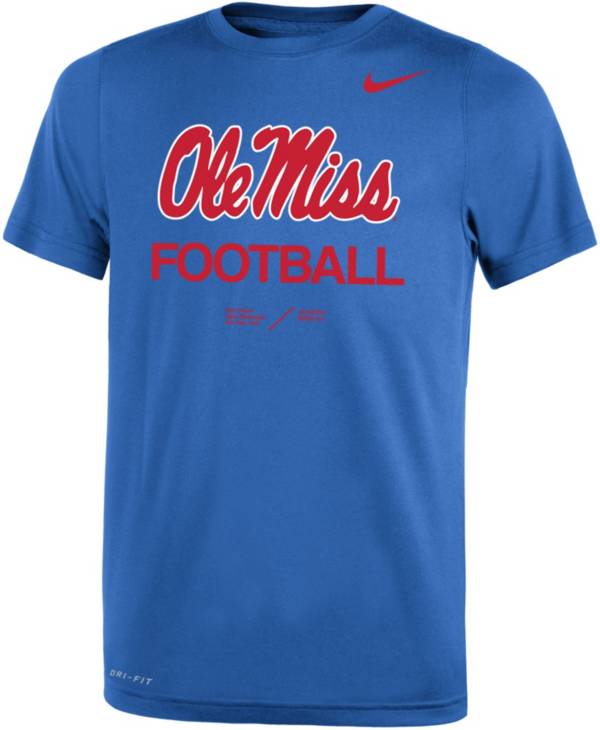 Nike Youth Ole Miss Rebels Blue Dri-FIT Legend Football Sideline Team Issue T-Shirt product image