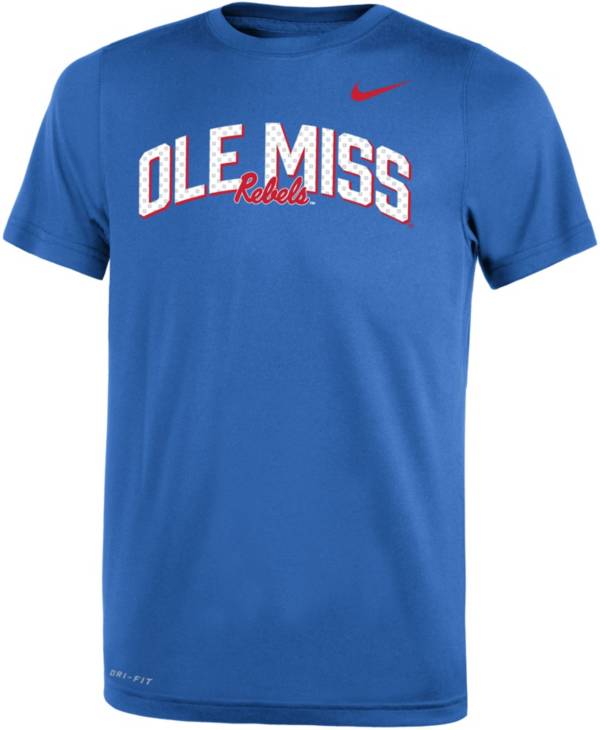 Nike Youth Ole Miss Rebels Blue Dri-FIT Legend Football Sideline Team Issue Arch T-Shirt product image