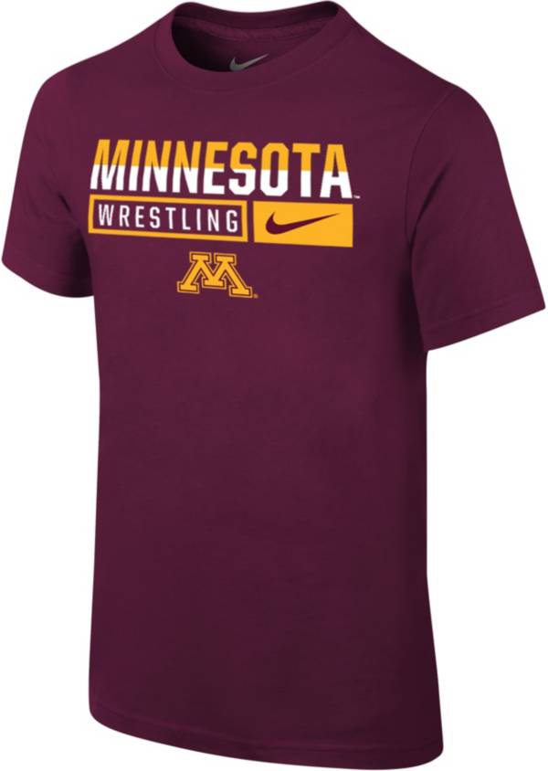 Nike Youth Minnesota Golden Gophers Maroon Cotton Wrestling T-Shirt