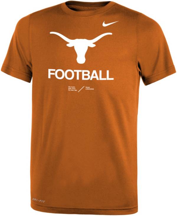 Nike Youth Texas Longhorns Burnt Orange Dri-FIT Legend Football Sideline Team Issue T-Shirt product image