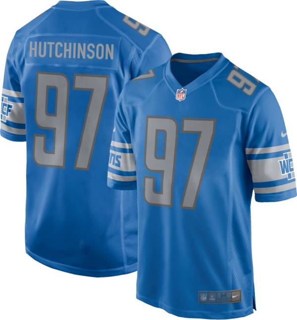 Nike Youth Detroit Lions Aidan Hutchinson #97 Blue Game Jersey