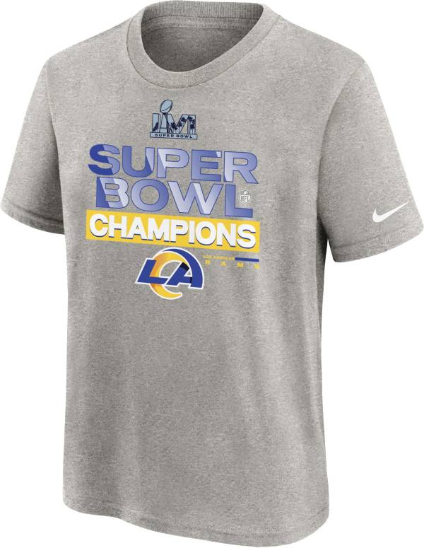 Nike Youth 2021 Super Bowl LVI Champions Los Angeles Rams Locker Room T-Shirt