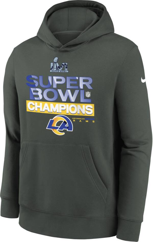 Nike Youth 2021 Super Bowl LVI Champions Los Angeles Rams Locker Room Hoodie