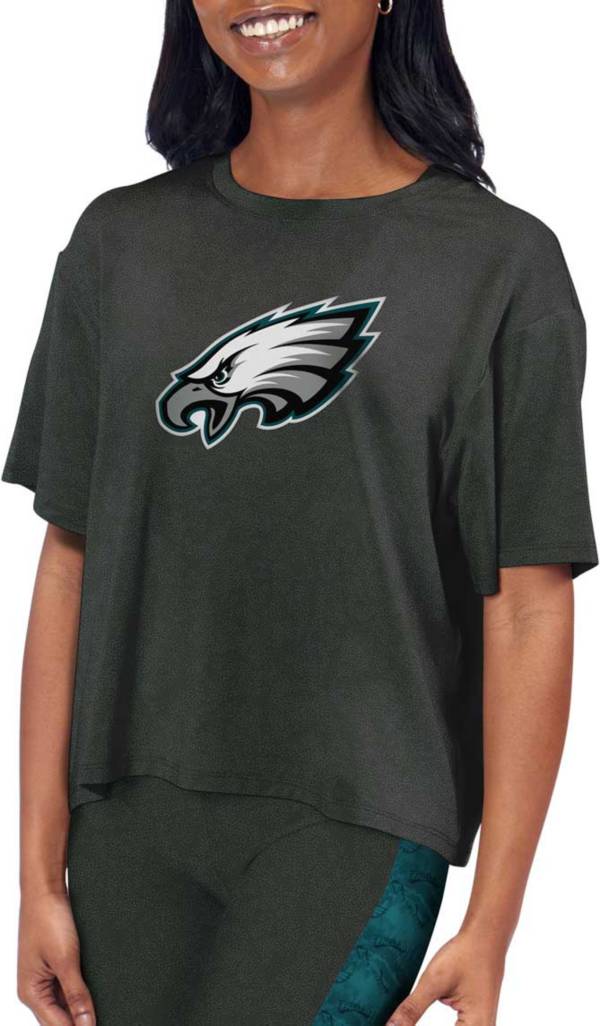 Certo Women's Philadelphia Eagles Logo Charcoal Crop T-Shirt product image