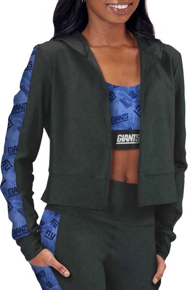 Certo Women's New York Giants Crop Charcoal/Royal Full-Zip Hoodie product image