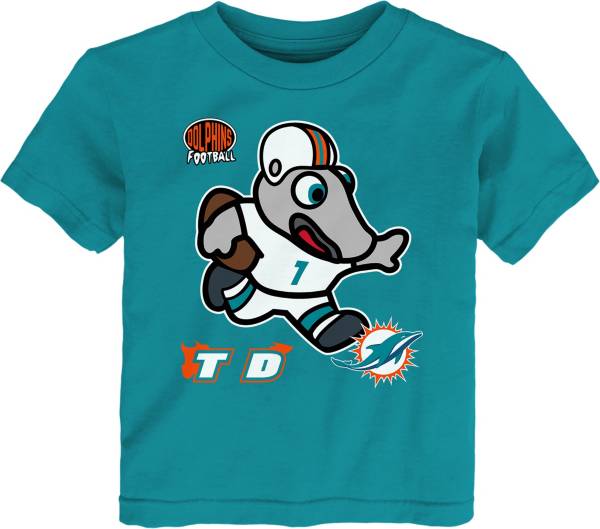 NFL Team Apparel Toddler Miami Dolphins Sizzle Mascot Aqua T-Shirt product image