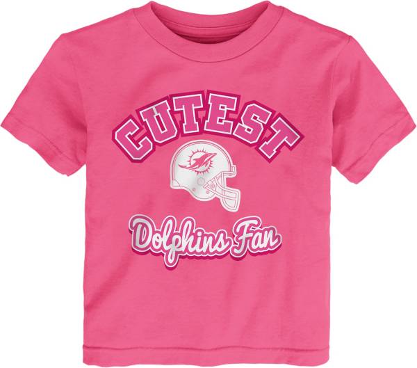 NFL Team Apparel Toddler Girls' Miami Dolphins Cutest Fan Pink T-Shirt product image
