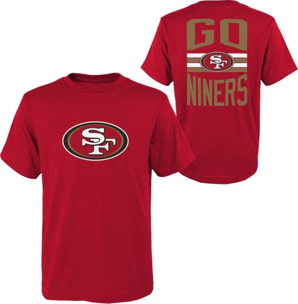 NFL Team Apparel Youth San Francisco 49ers Slogan Back Red T-Shirt