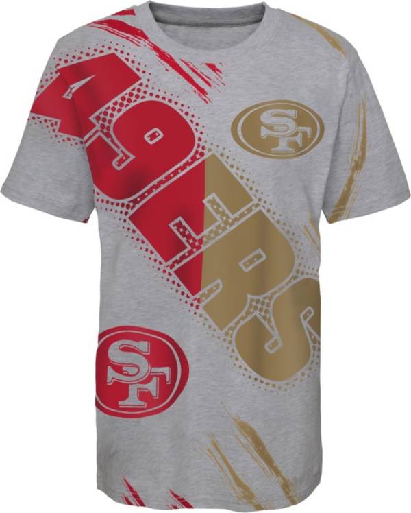 NFL Team Apparel Youth San Francisco 49ers Overload Grey T-Shirt