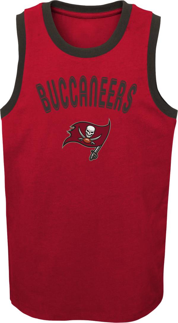 NFL Team Apparel Youth Tampa Bay Buccaneers Striker Red Tank Top