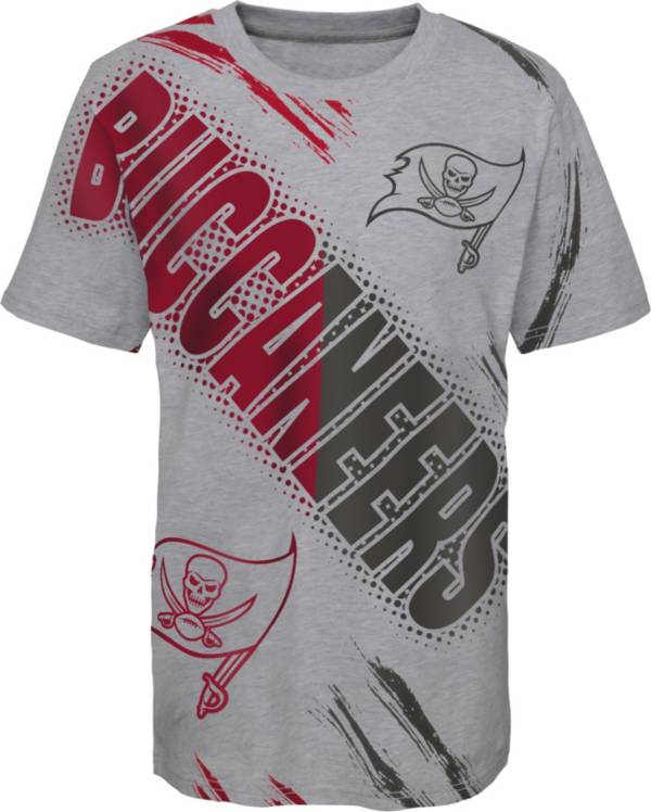 NFL Team Apparel Youth Tampa Bay Buccaneers Overload Grey T-Shirt