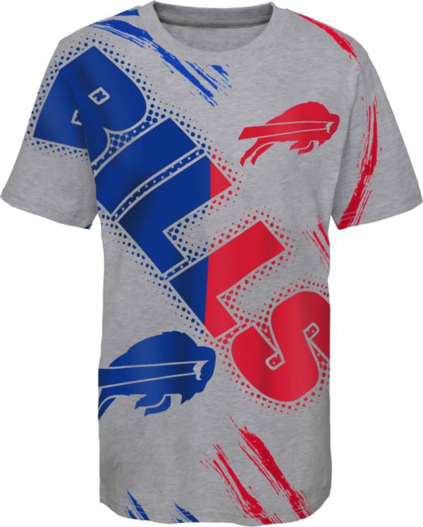 NFL Team Apparel Youth Buffalo Bills Overload Grey T-Shirt