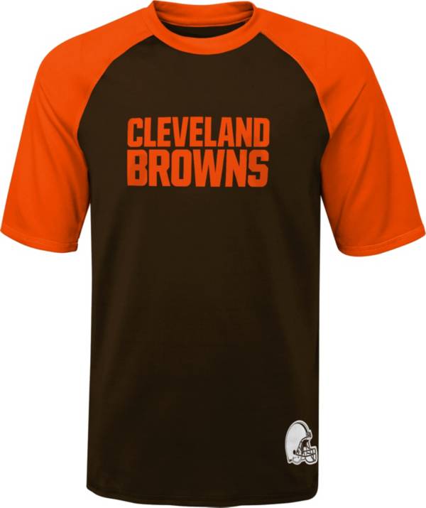 NFL Team Apparel Youth Cleveland Browns Rash Guard Brown T-Shirt