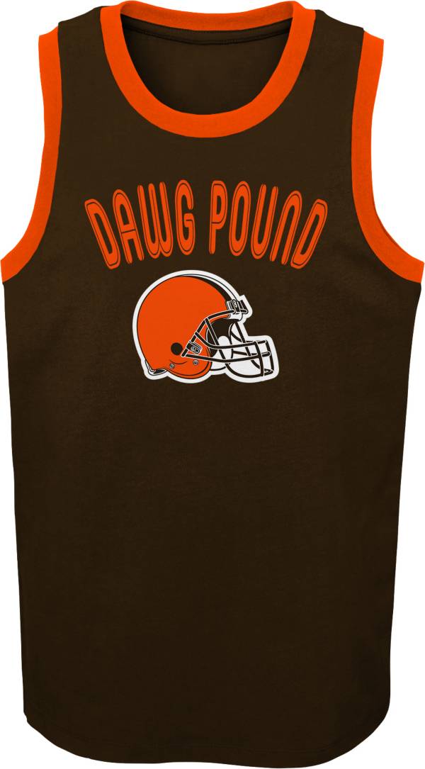 NFL Team Apparel Youth Cleveland Browns Striker Brown Tank Top