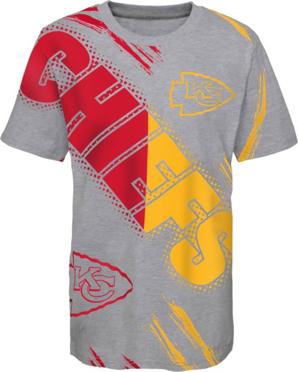 NFL Team Apparel Youth Kansas City Chiefs Overload Grey T-Shirt