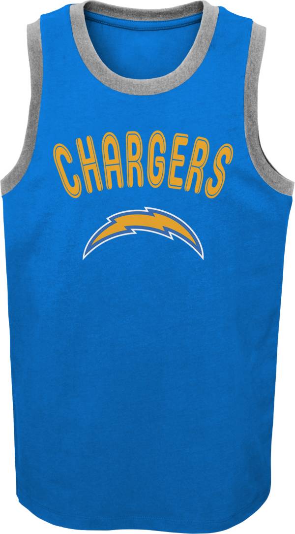 NFL Team Apparel Youth Los Angeles Chargers Striker Blue Tank Top