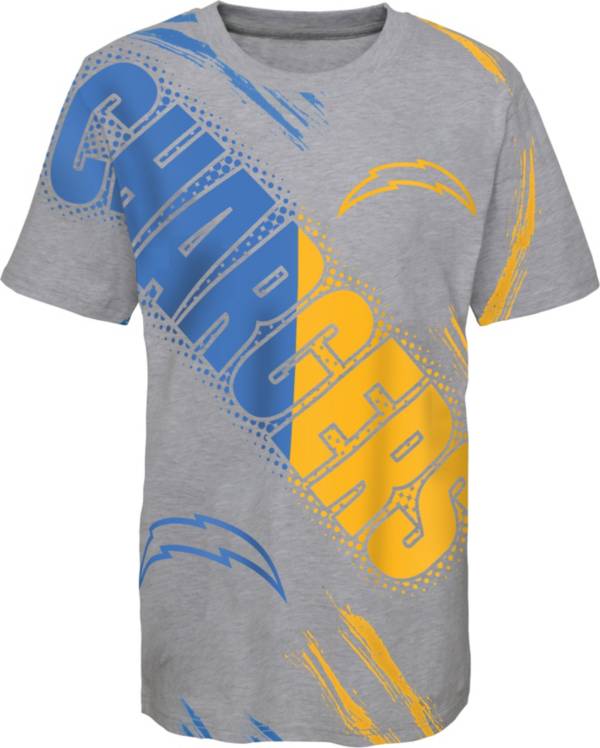 NFL Team Apparel Youth Los Angeles Chargers Overload Grey T-Shirt