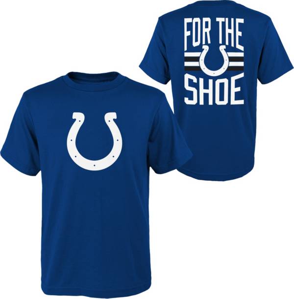 NFL Team Apparel Youth Indianapolis Colts Slogan Back Blue T-Shirt