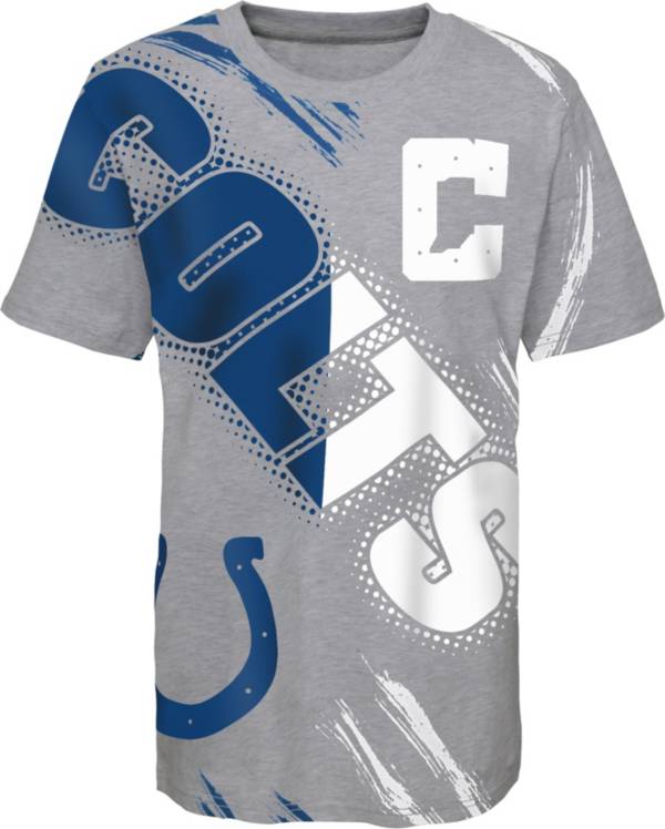 NFL Team Apparel Youth Indianapolis Colts Overload Grey T-Shirt