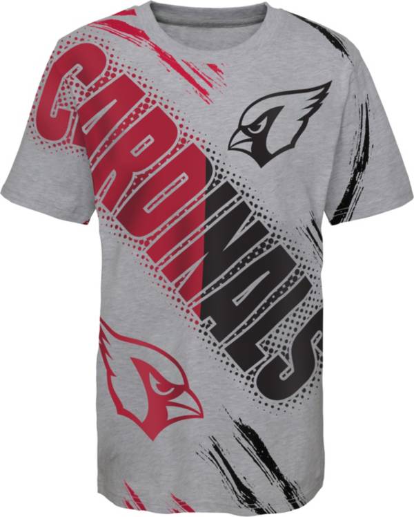 NFL Team Apparel Youth Arizona Cardinals Overload Grey T-Shirt