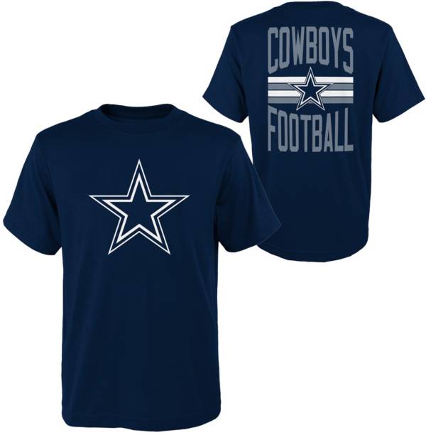 NFL Team Apparel Youth Dallas Cowboys Slogan Back Navy T-Shirt