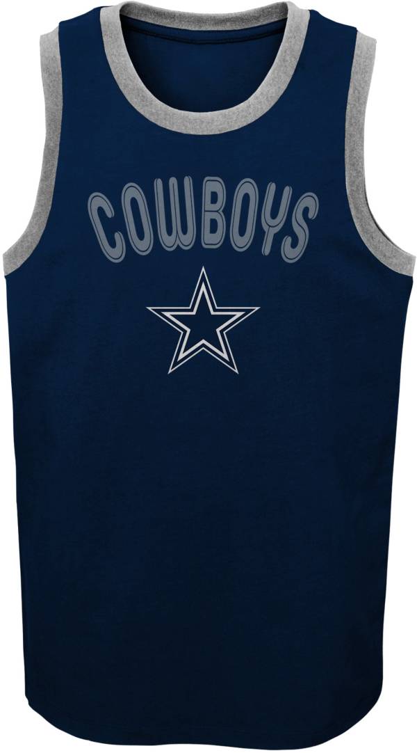 NFL Team Apparel Youth Dallas Cowboys Striker Navy Tank Top