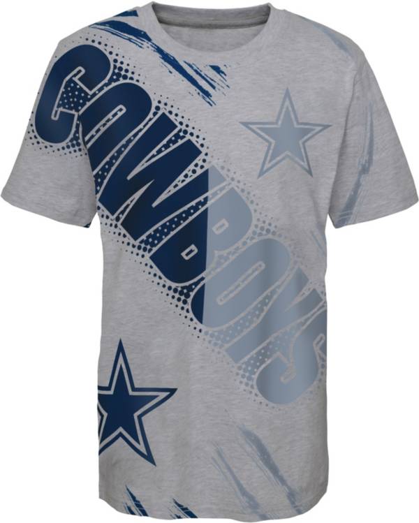 NFL Team Apparel Youth Dallas Cowboys Overload Grey T-Shirt