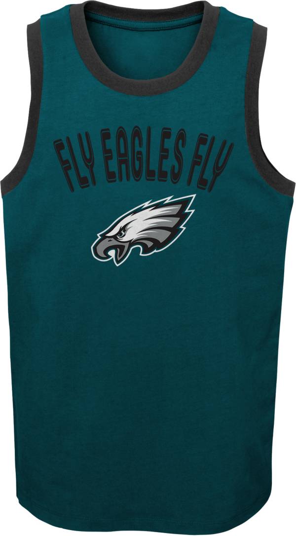 NFL Team Apparel Youth Philadelphia Eagles Striker Green Tank Top