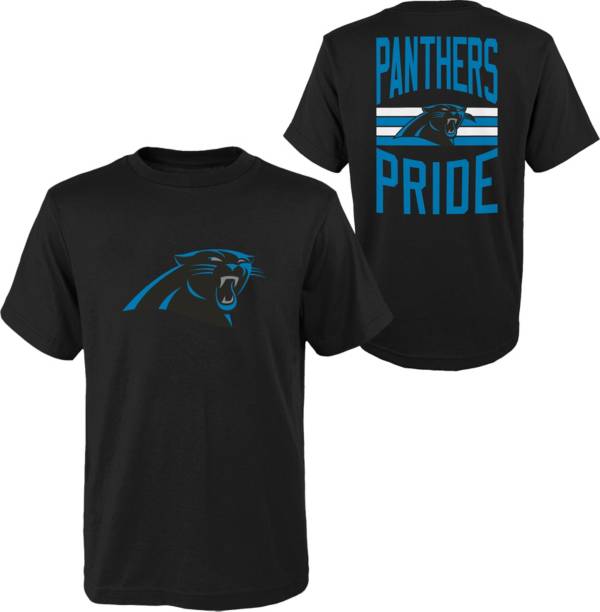 NFL Team Apparel Youth Carolina Panthers Slogan Back Black T-Shirt