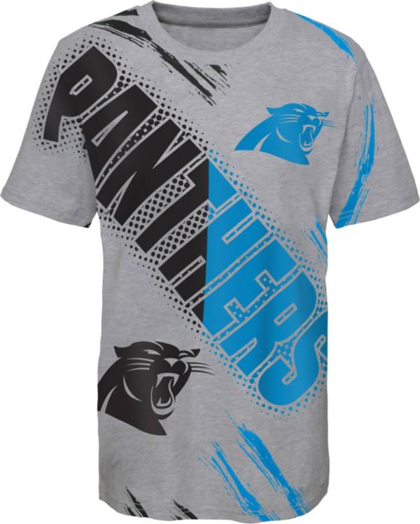 NFL Team Apparel Youth Carolina Panthers Overload Grey T-Shirt