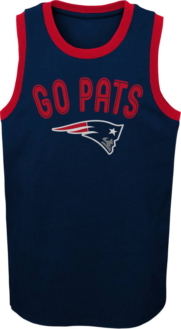 NFL Team Apparel Youth New England Patriots Striker Navy Tank Top