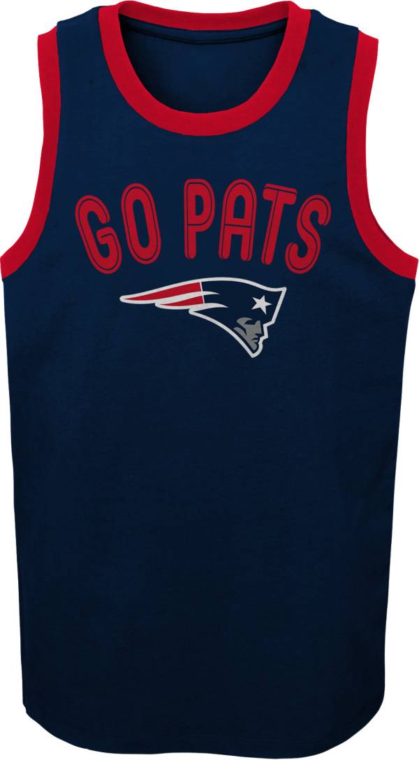 NFL Team Apparel Youth New England Patriots Striker Navy Tank Top product image