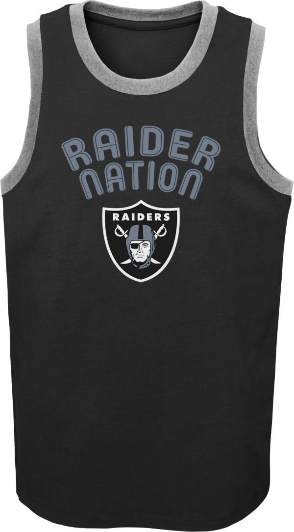 NFL Team Apparel Youth Las Vegas Raiders Striker Black Tank Top