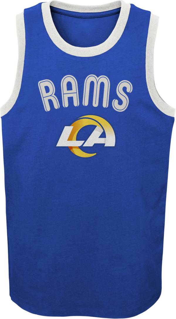 NFL Team Apparel Youth Los Angeles Rams Striker Blue Tank Top