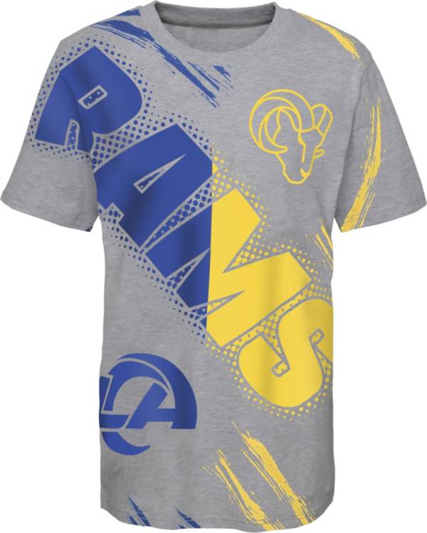 NFL Team Apparel Youth Los Angeles Rams Overload Grey T-Shirt