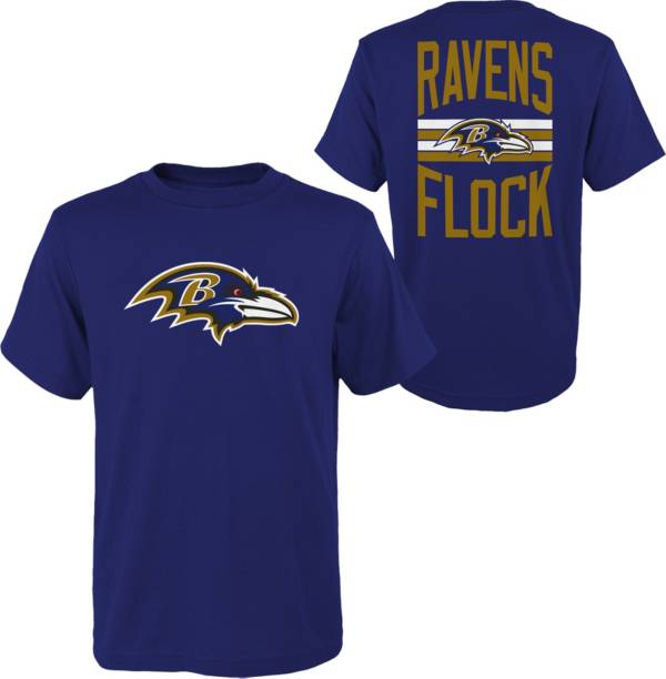 NFL Team Apparel Youth Baltimore Ravens Slogan Back Purple T-Shirt