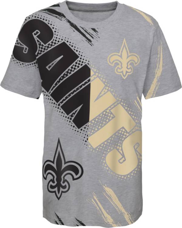 NFL Team Apparel Youth New Orleans Saints Overload Grey T-Shirt