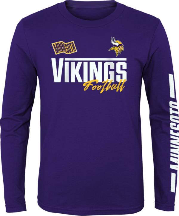 NFL Team Apparel Youth Minnesota Vikings Race Time Purple Long Sleeve T-Shirt product image