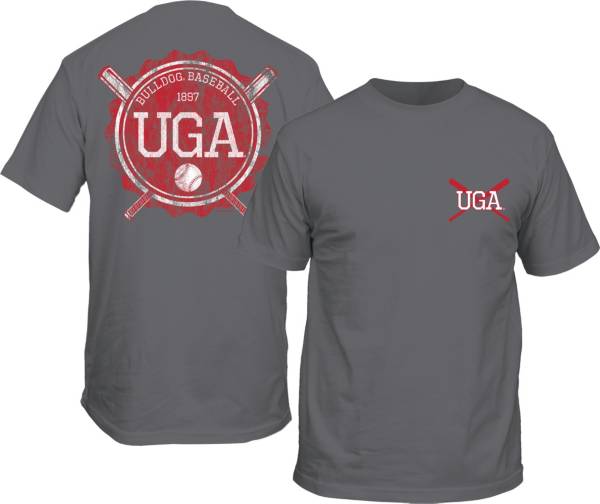 New World Graphics Men's Georgia Bulldogs Grey Baseball Lockup T-Shirt