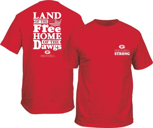 New World Graphics Men's Georgia Bulldogs Red Free Dawgs T-Shirt