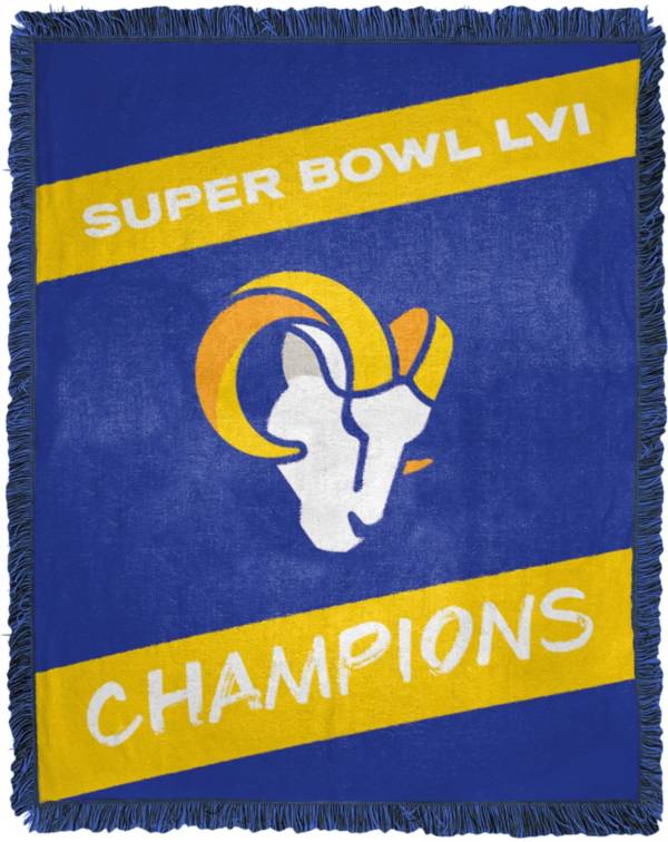 TheNorthwest 2021 Super Bowl LVI Champions Los Angeles Rams Woven Jacquard Throw Blanket