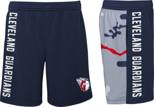 MLB Team Apparel Youth Cleveland Guardians Navy News Shorts