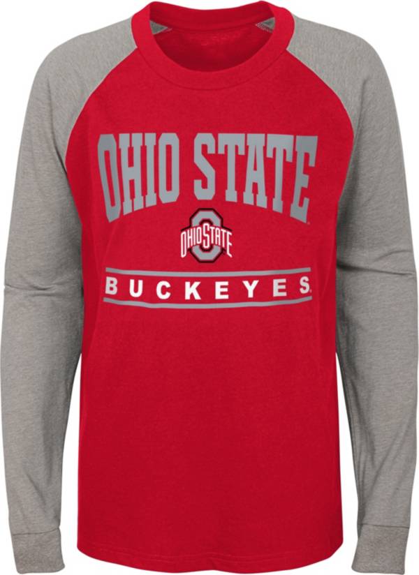 Outerstuff Boys Ohio State Buckeyes Scarlet Classic Raglan Long Sleeve T-Shirt