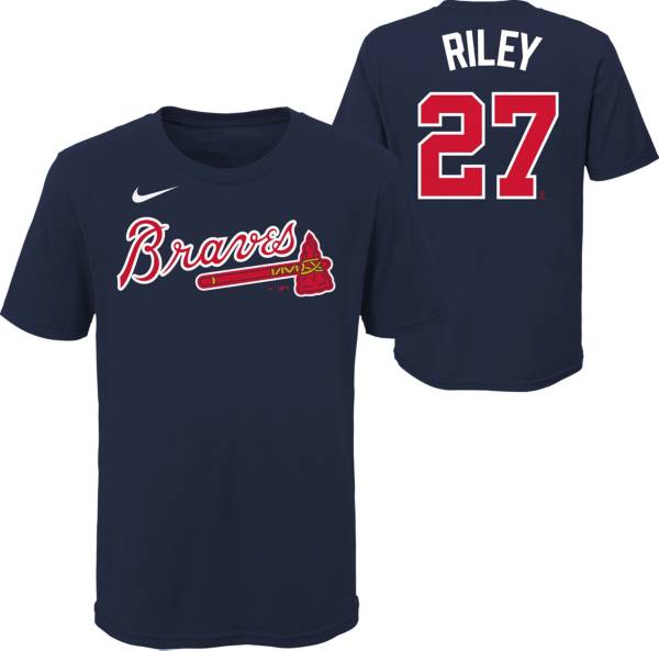 Nike Youth Atlanta Braves Austin Riley #27 Navy T-Shirt