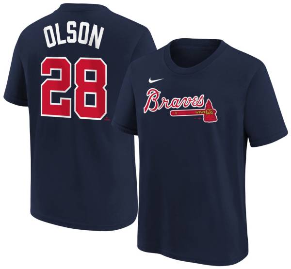 MLB Team Apparel Youth Atlanta Braves Matt Olson #28 Navy T-Shirt