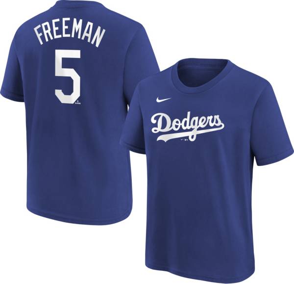 MLB Team Apparel Youth Los Angeles Dodgers Freddie Freeman #5 Blue T-Shirt