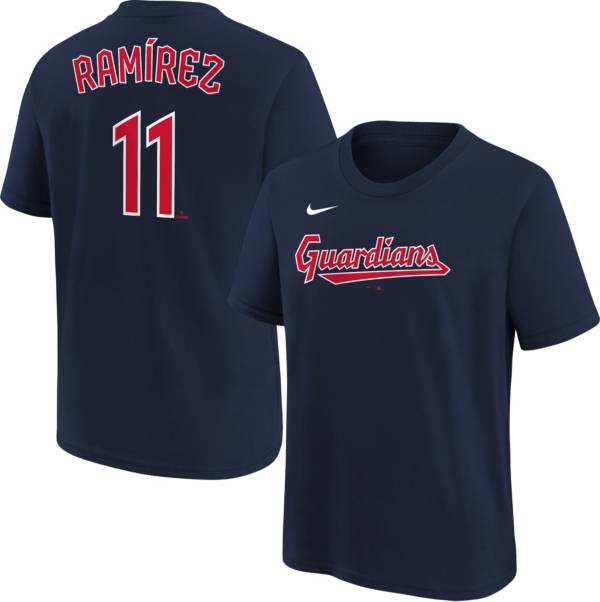 MLB Team Apparel Youth Cleveland Guardians José Ramírez #11 Navy T-Shirt